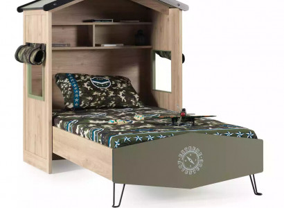 Design Bettrahmen Bett Holz Grün Jungen Kindermöbel Kinderbett Modern